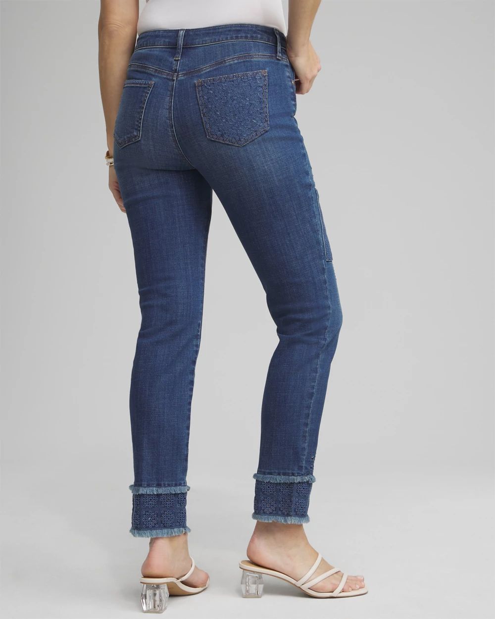 Girlfriend Double Fray Ankle Jeans