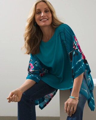 Floral Woven Poncho
