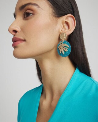 No Droop™ Blue Leaf Drop Earrings