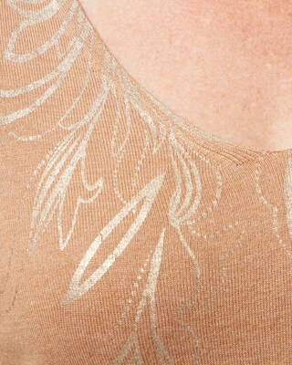 Foil Detail V-neck Pullover Sweater