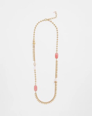 Single Strand Pink Quartz Necklace click to view larger image.