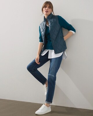 Built-In Woven Shirt Knit Sweater