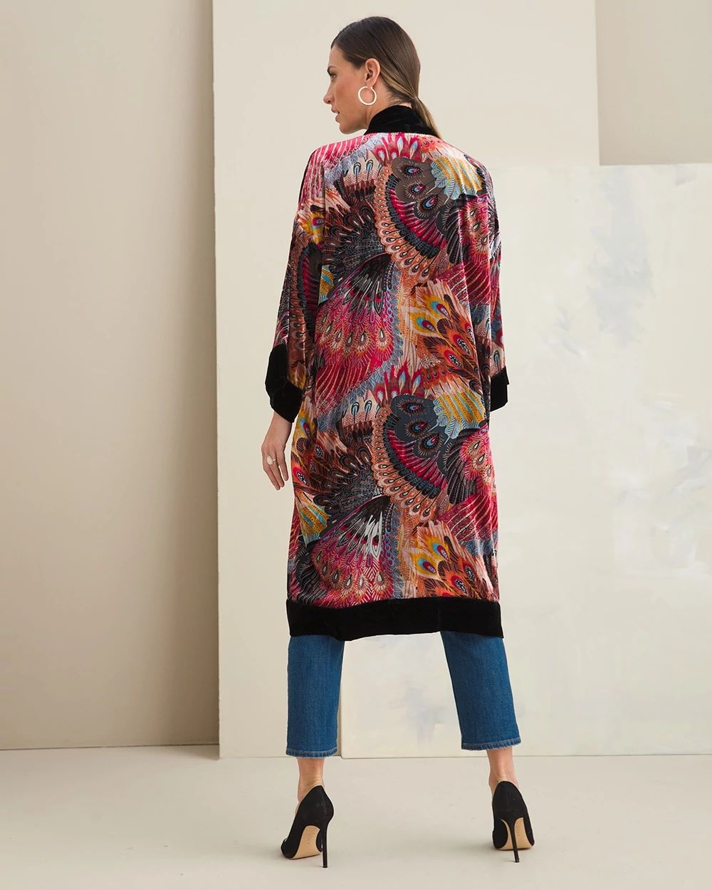 Travelers Velvet Peacock Kimono