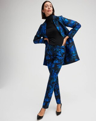 Juliet Floral Metallic Trim Pants
