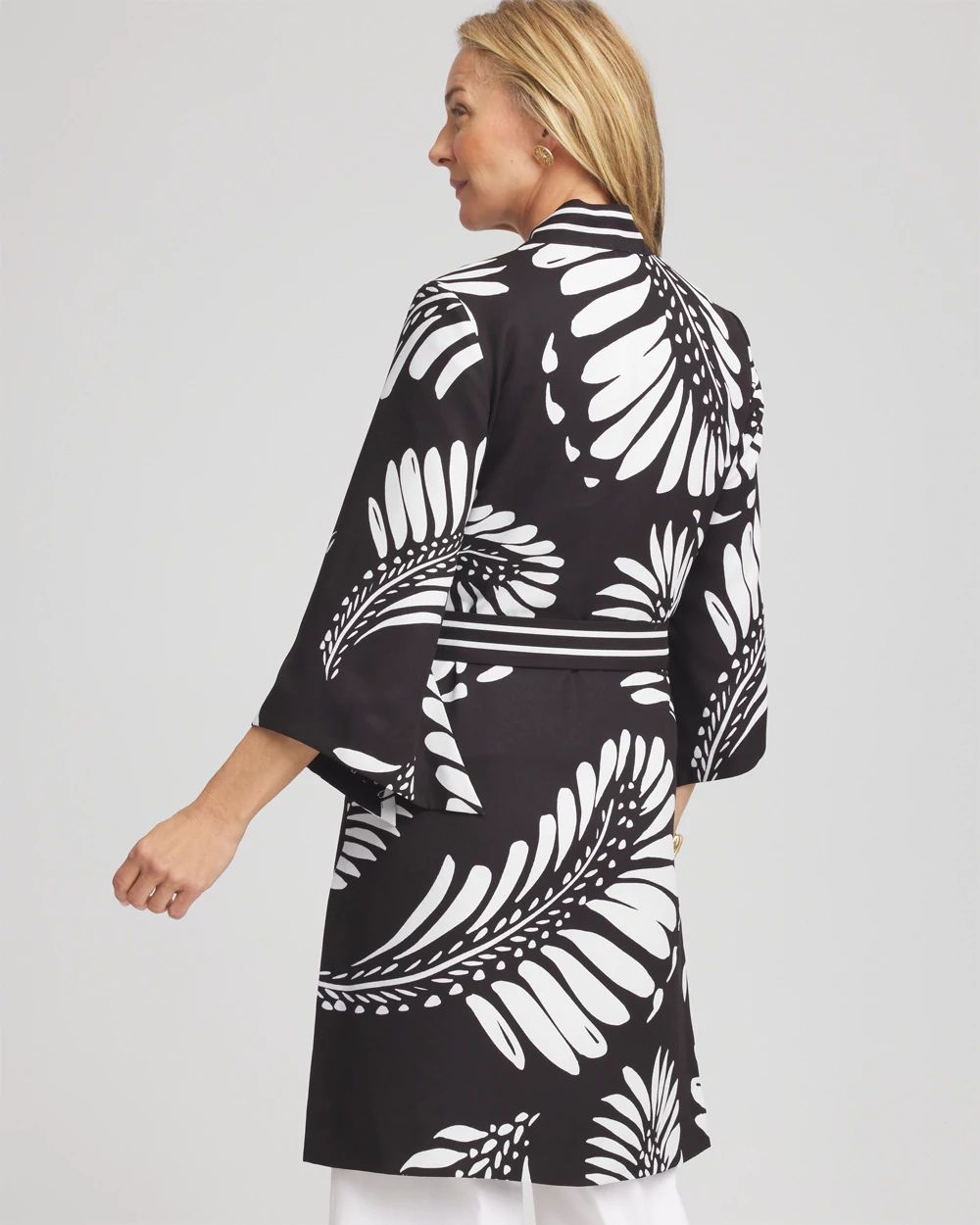 Tie-Front Long Kimono