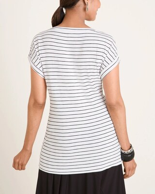 Striped Tie-Front Tee