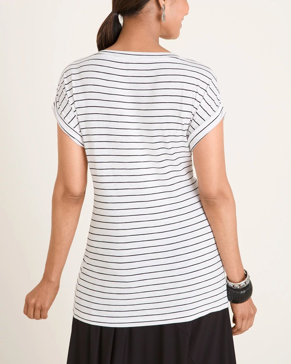 Striped Tie-Front Tee
