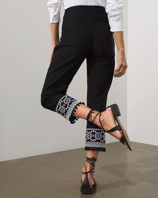 Brigitte Pull-On Embellished Hem Crops
