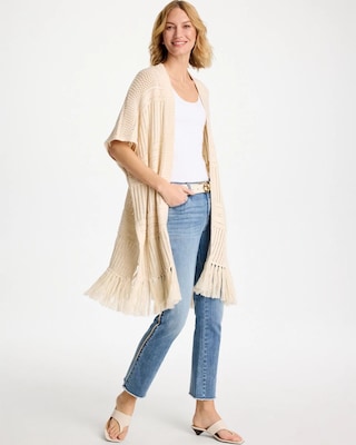Long Knit Fringe Ruana