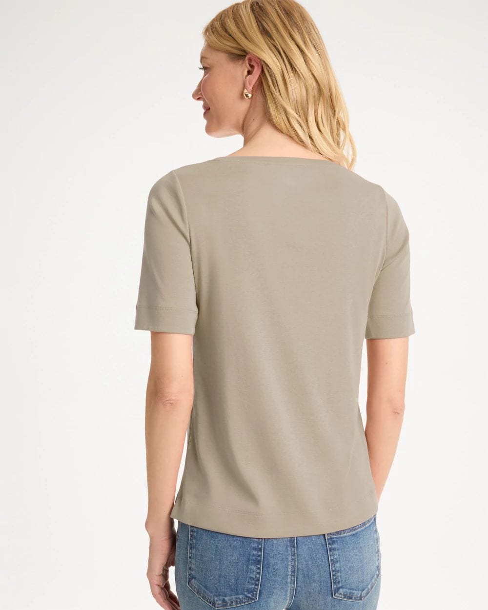 Pima Elbow Sleeve Tee click to view larger image.