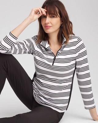Zenergy® UPF Stripe Long Sleeve Top click to view larger image.