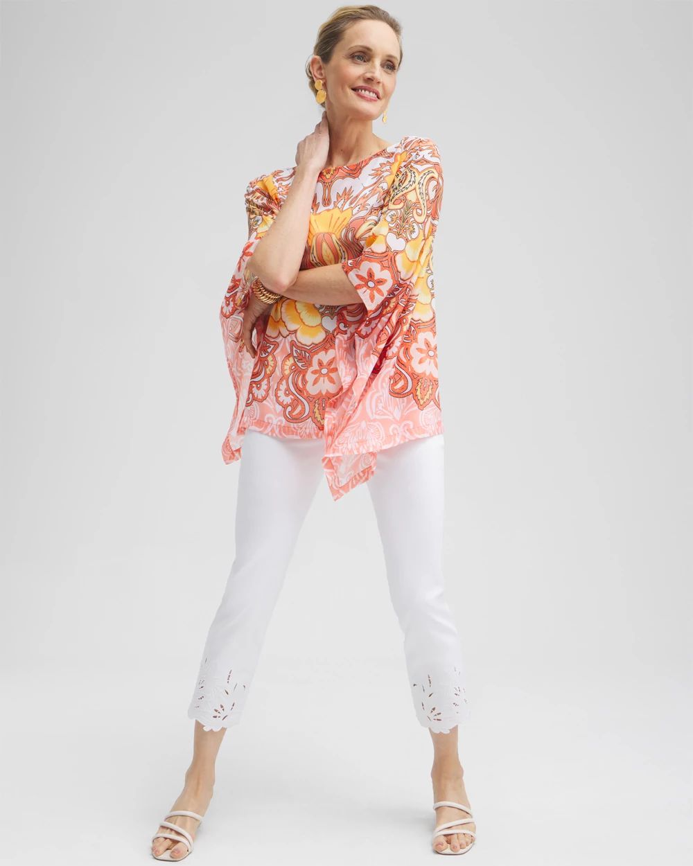 Petite Brigitte Embroidered Slim Cropped Pants