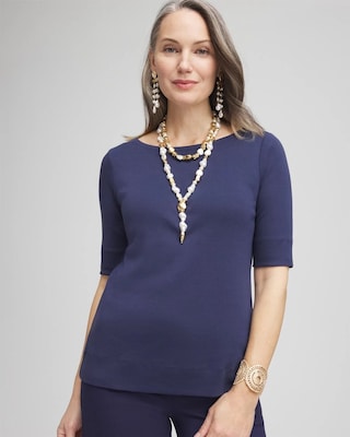 Pima Cotton Bateau-Neck Tee