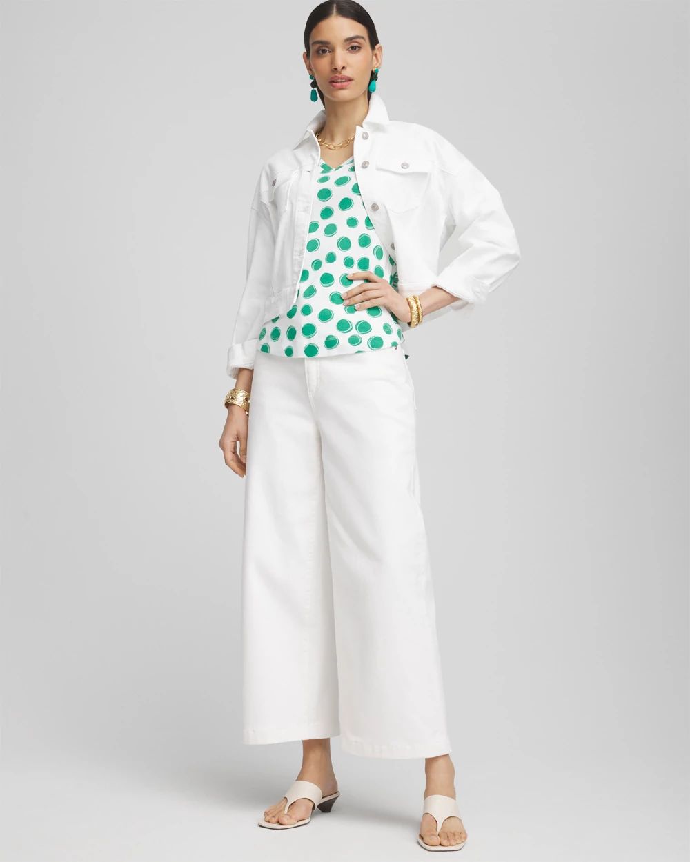 Polka Dot Pima 3/4 Sleeve Everyday Tee