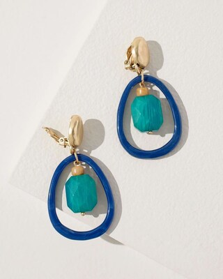 Clip-on Drop Hoop Earrings