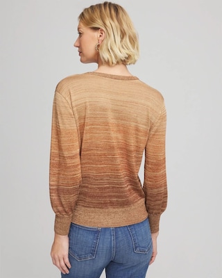 Ombre Metallic Pullover Sweater click to view larger image.