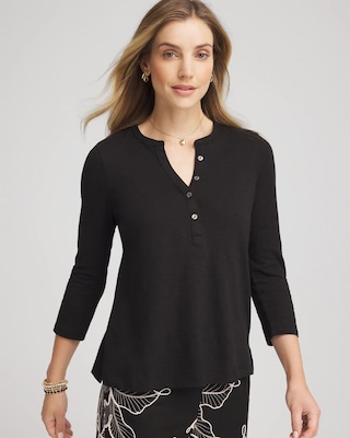 Cotton Slub Henley Shirt