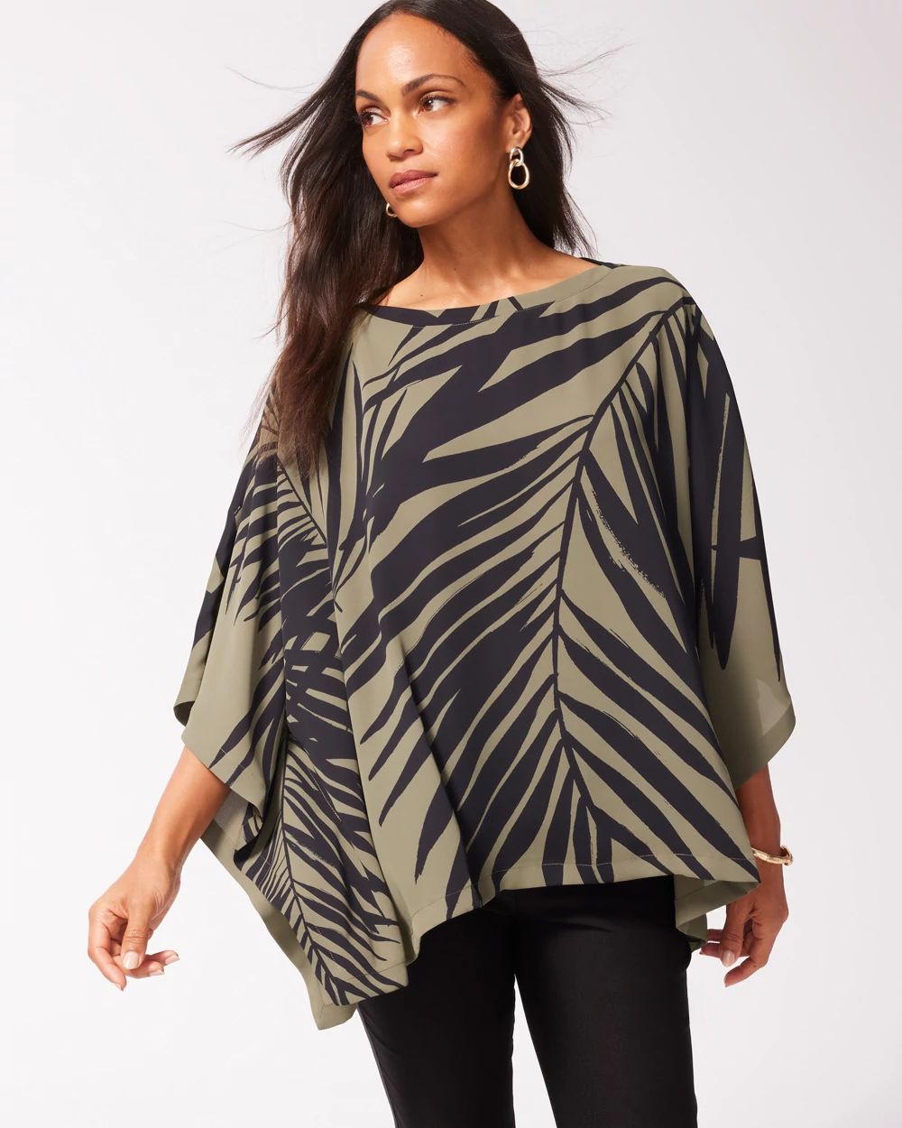 Palm Print Poncho