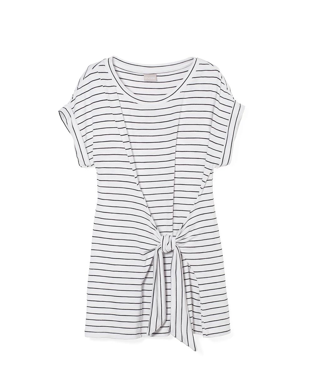 Striped Tie-Front Tee