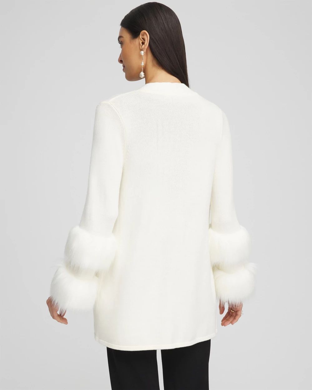 Travelers™ Collection Faux Fur Cuff Cardigan