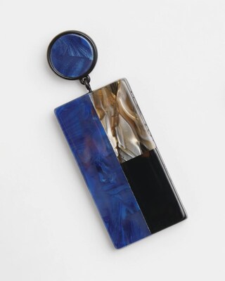 No Droop™ Blue Marble Resin Drop Earrings