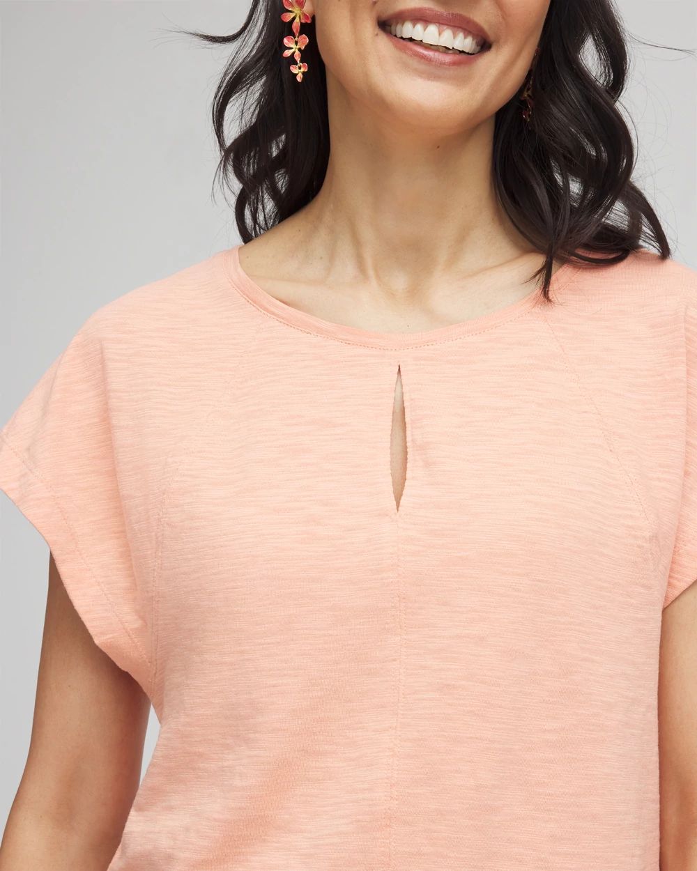 Slub Keyhole Neck Tee