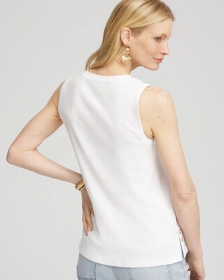 Sleeveless V-Neck Button Tank click to view larger image.