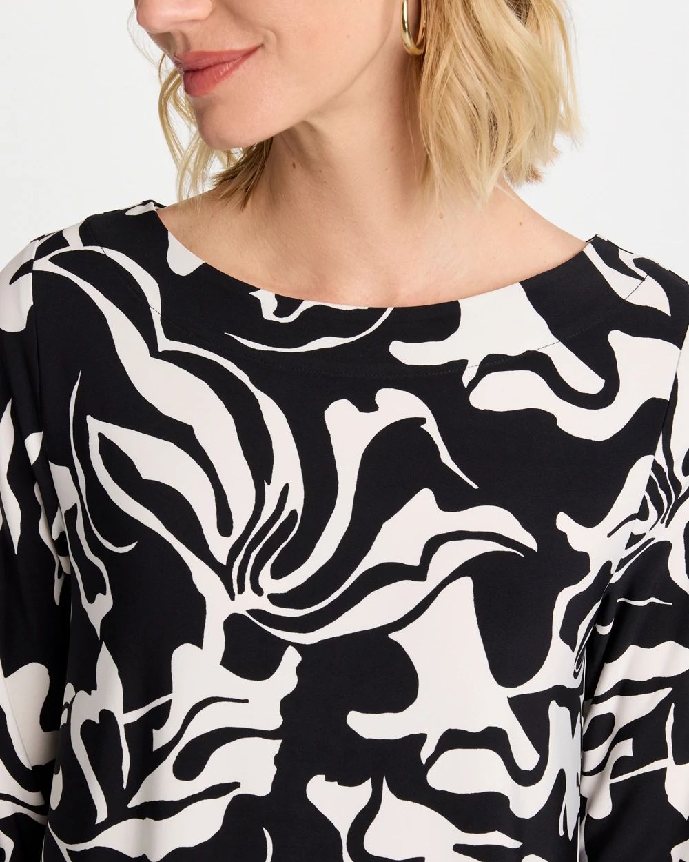 Jersey Knit Boatneck Shift Dress click to view larger image.