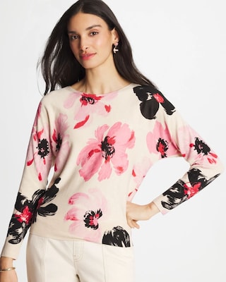 Printed Bateau Dolman Pullover