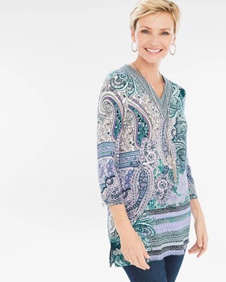 Villa Paisley V-Neck Top