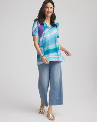 Sea Print Short Sleeve Forward-Seam Tee click to view larger image.