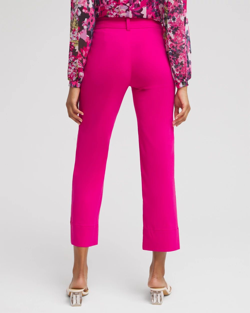 Trapunto Wide Leg Cropped Pants
