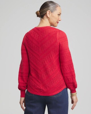 Pointelle Cashmere Blend Pullover click to view larger image.