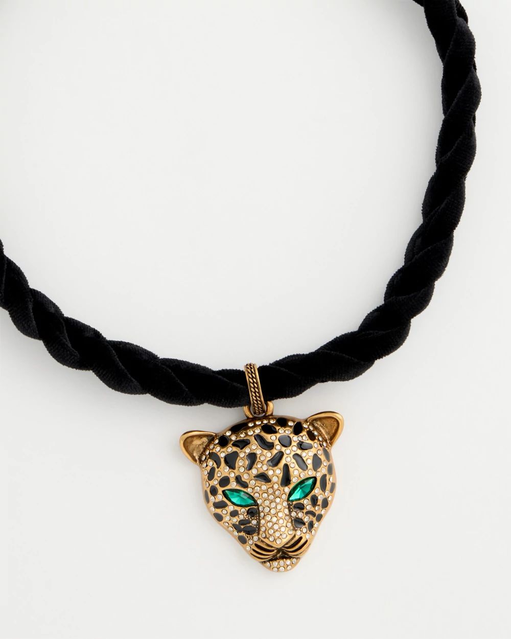 Green Eye Leopard Velvet Pendant click to view larger image.