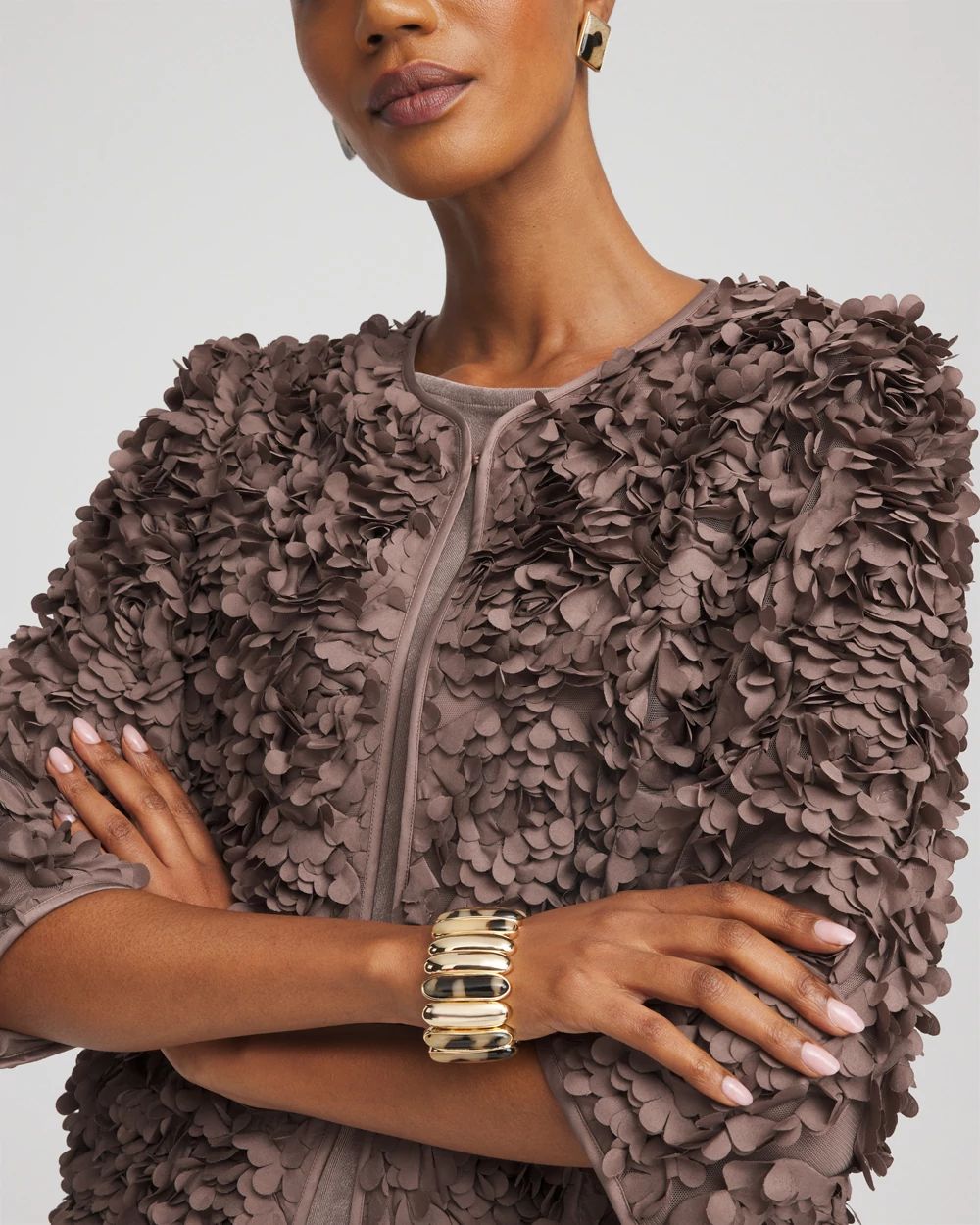 Travelers™ Collection Textured Rosette Jacket click to view larger image.