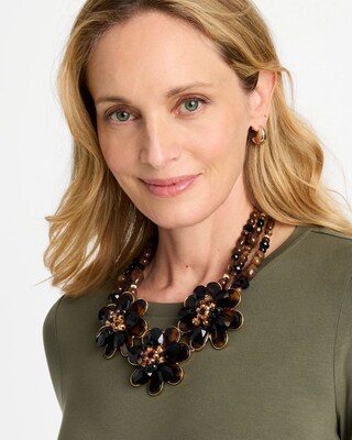 Chico's Originals Flower Bib Necklace click to view larger image.