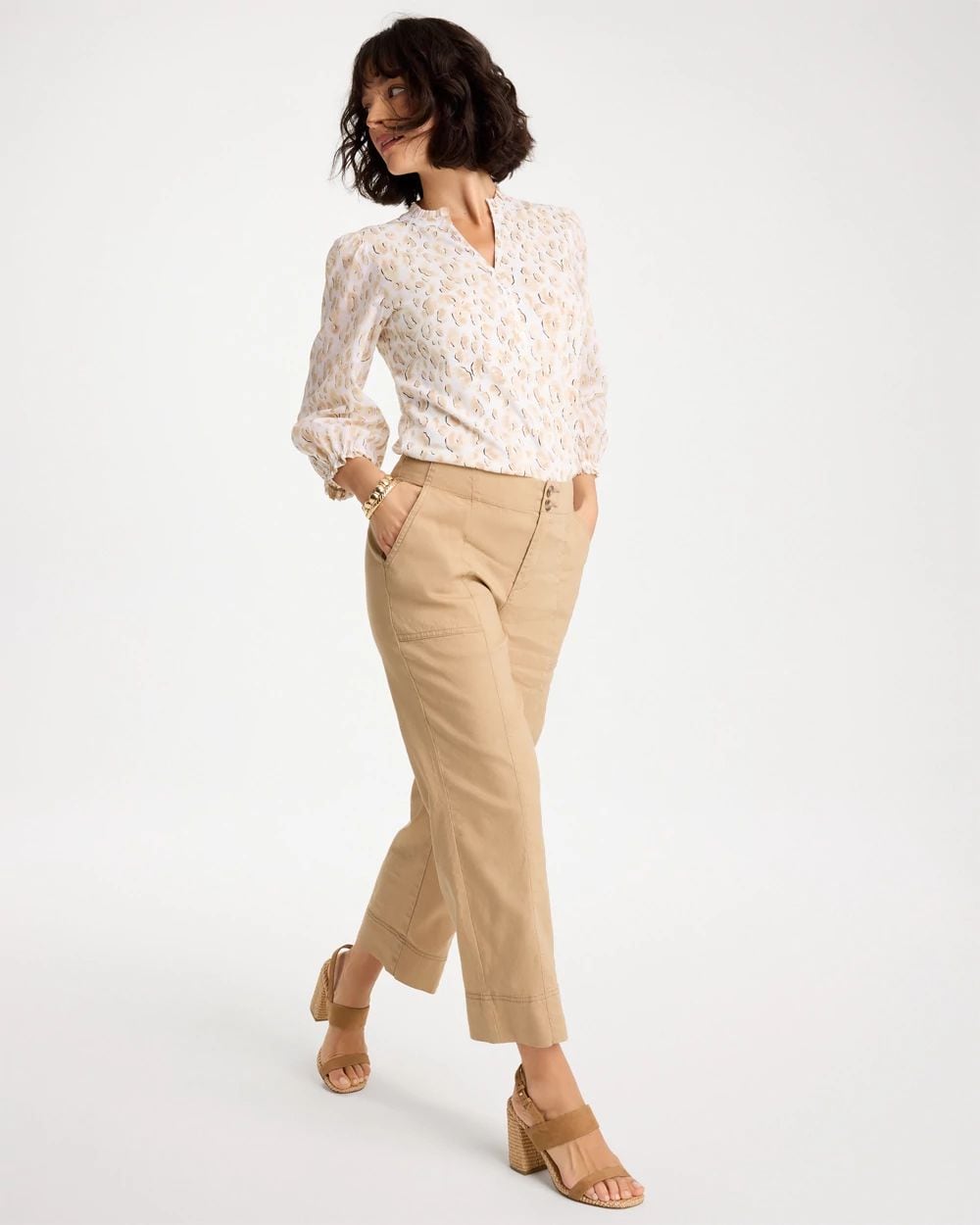 Relaxed Linen Crop Pant click to view larger image.