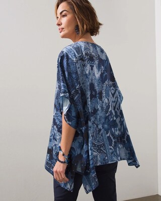 Floral Tapestry Woven Poncho