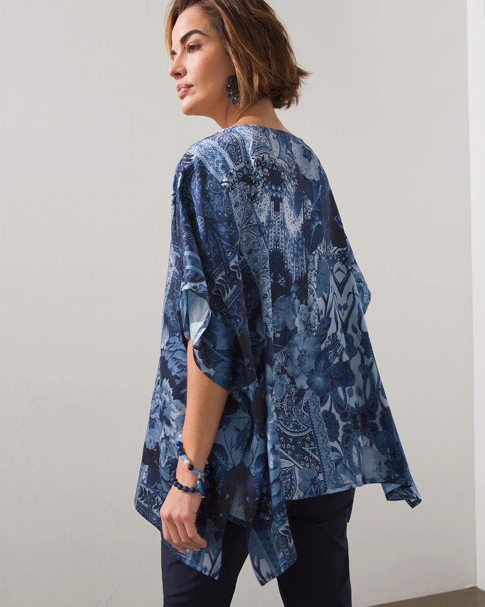 Floral Tapestry Woven Poncho