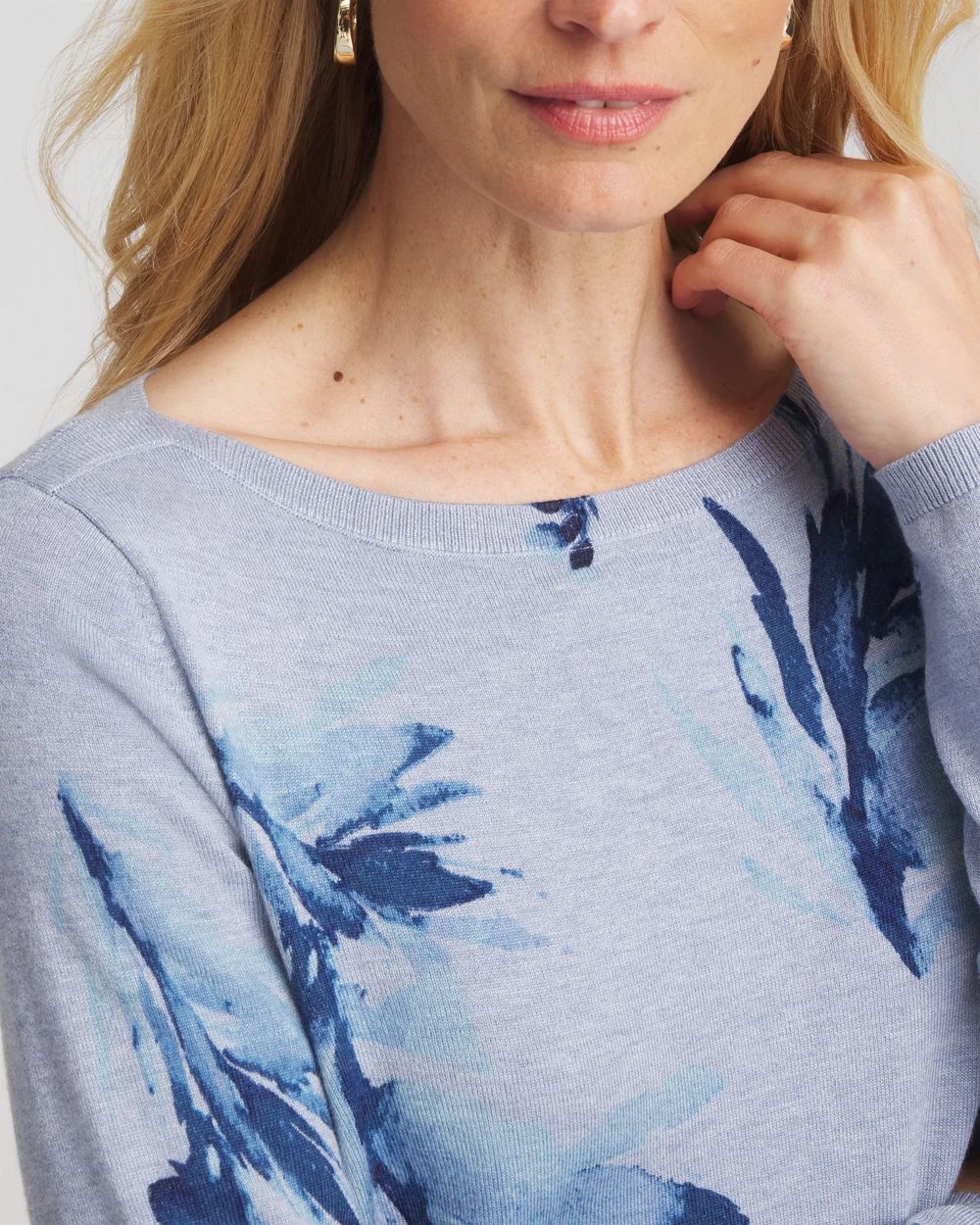 Ella Painterly Ribbed-Bateau Pullover Sweater