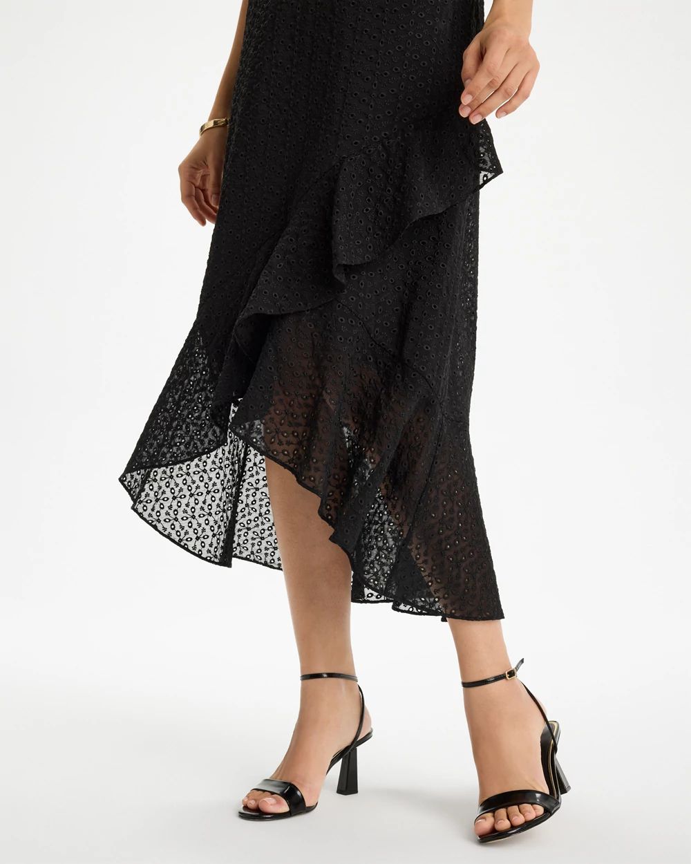 Floral Surplice Ruffled Dress click to view larger image.