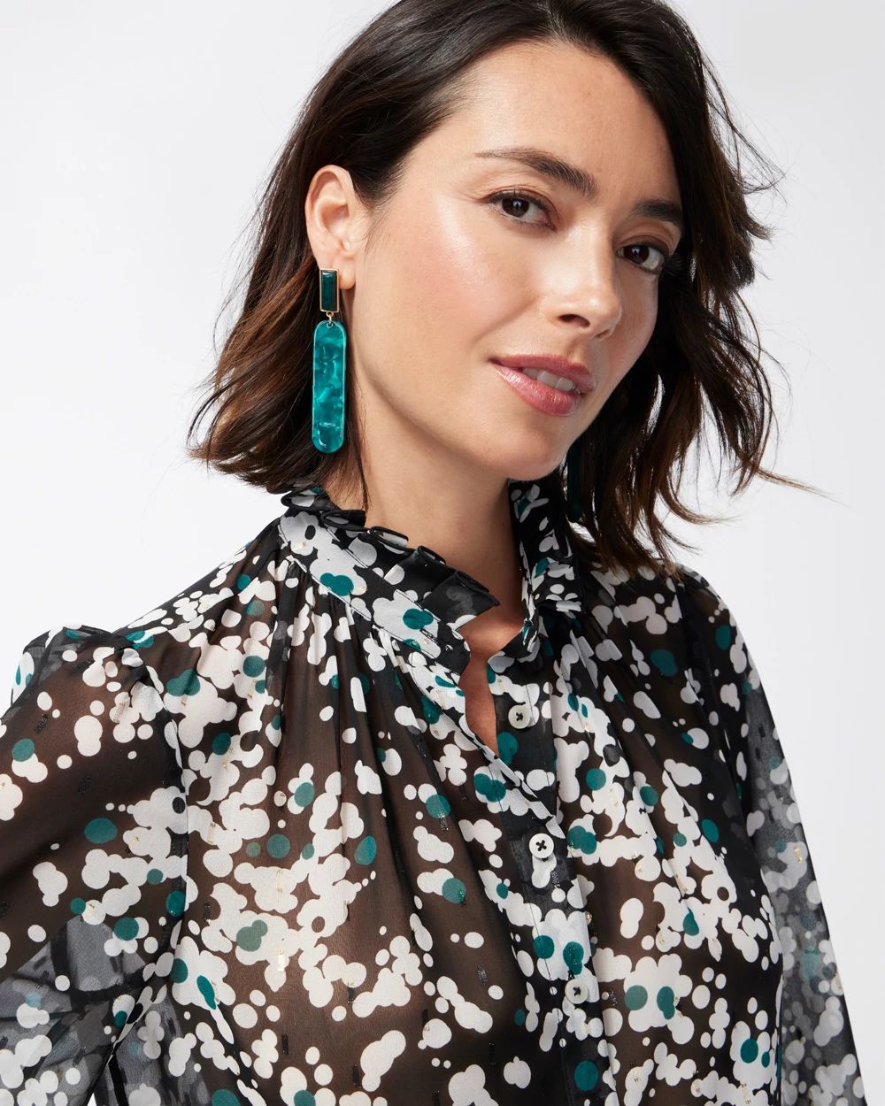 Dot Print Jacquard Shirt