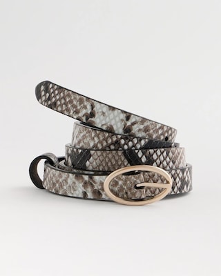 Skinny Leather Python Belt click to view larger image.