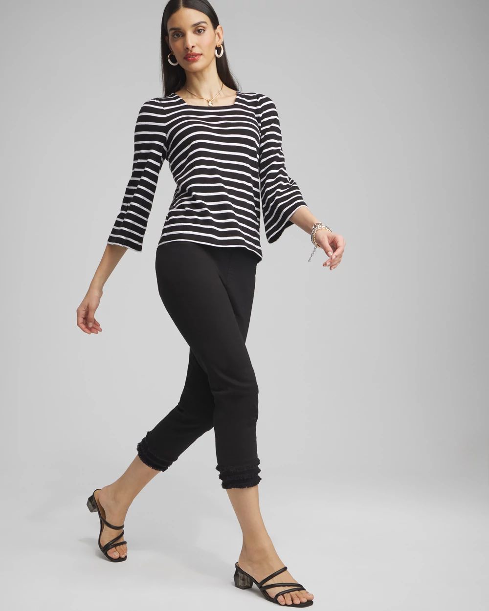 21" Triple Fray Pull-on Capris