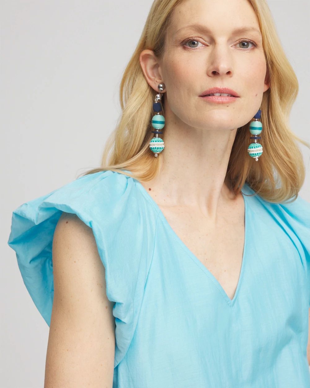 Cotton-Silk Voile Popover Dress