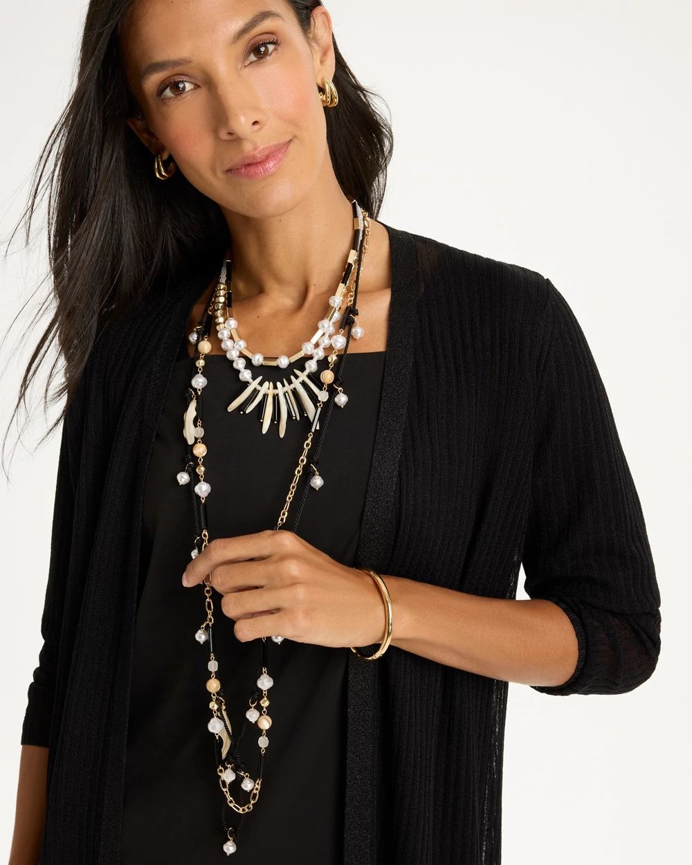 Beaded Charm Double-Strand Necklace click to view larger image.