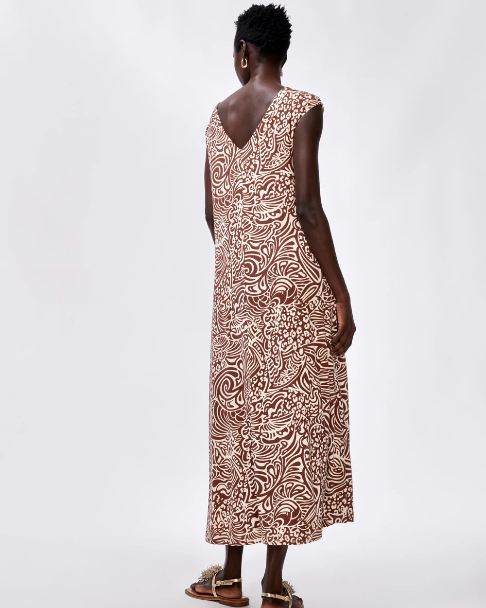 Petite Travelers Animal V-Back Dress