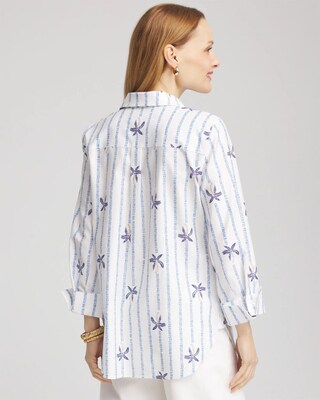 No Iron™ Palm Striped Sateen Shirt click to view larger image.