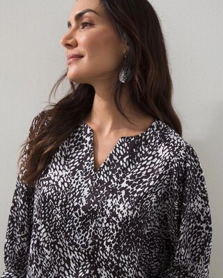 Textured Tie-Front Top