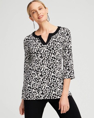 Travelers™ Print Split Neck Top